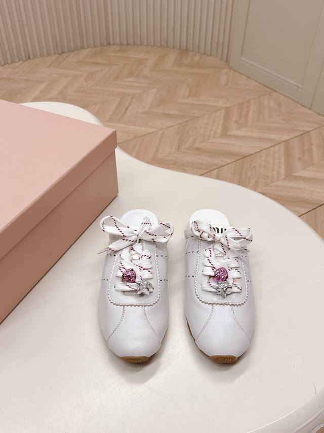 Miumiu Miu Miu 25Ss New Spring And Summer Half-Slip German Training Shoes Offici