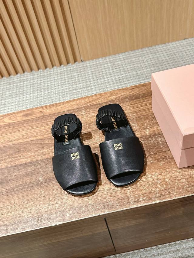 Miu Miu Early Spring New Ballet Sandals Elastic Sheepskin Elastic Slippers One-S
