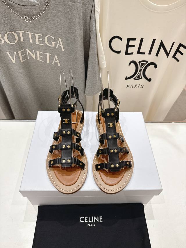 Celine New Product Arc De Triomphe Lazy Sandals Top Quality Running Volume Look