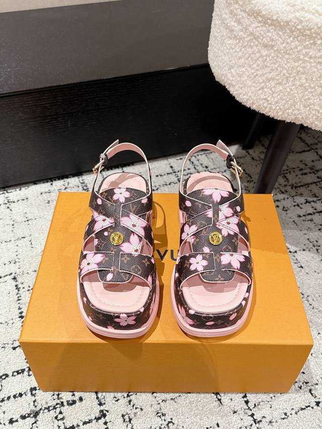 louisvuitton 25 Summer Limited Edition Cherry Style Thick-Soled Sandals The L