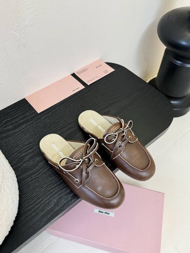 miu Mi* * 25 Spring And Summer Retro Lace-Up Slippers In Four Colors Various