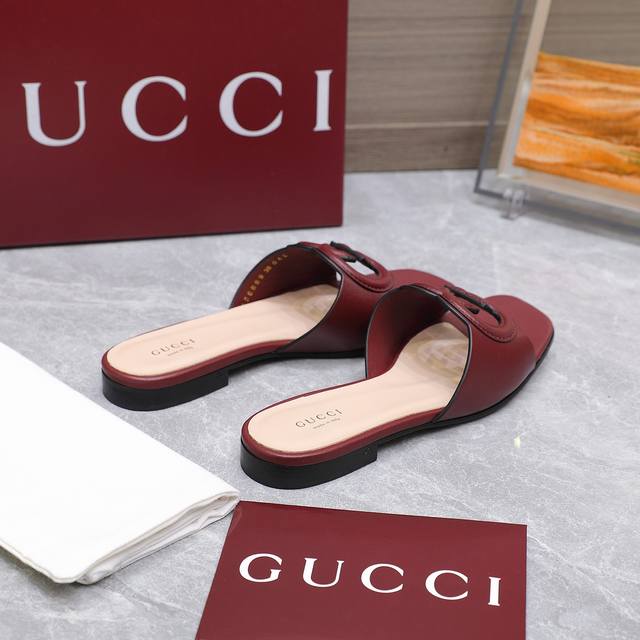 gucci High-Quality Gg Hollow Square Toe Flat Slippers Candy-Colored Gg Boutiq