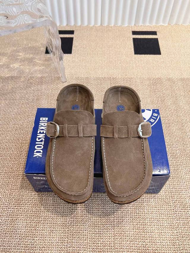 Couple's Birkenstock Closed Toe Half Slippers Ergonomic Design Cork Latex Footbe