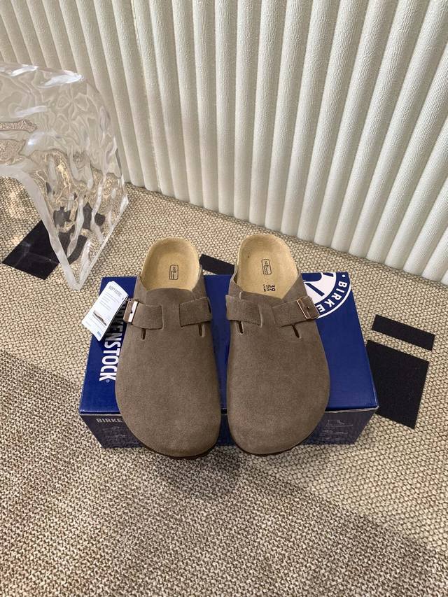 Couple's Birkenstock Closed Toe Half Slippers Ergonomic Design Cork Latex Footbe