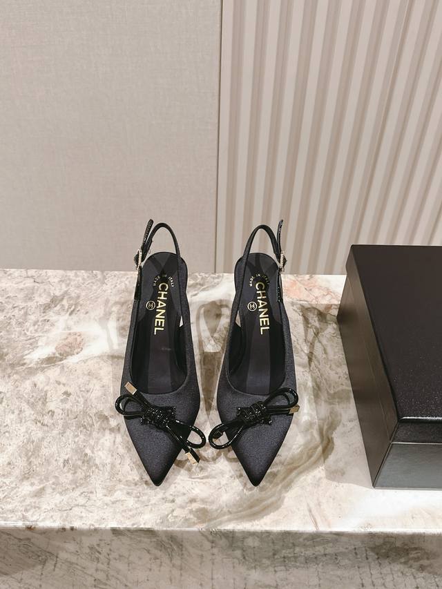 Chanel Summer New Style Counter Synchronized Bow Fairy Small Heel Sandals Are Pa