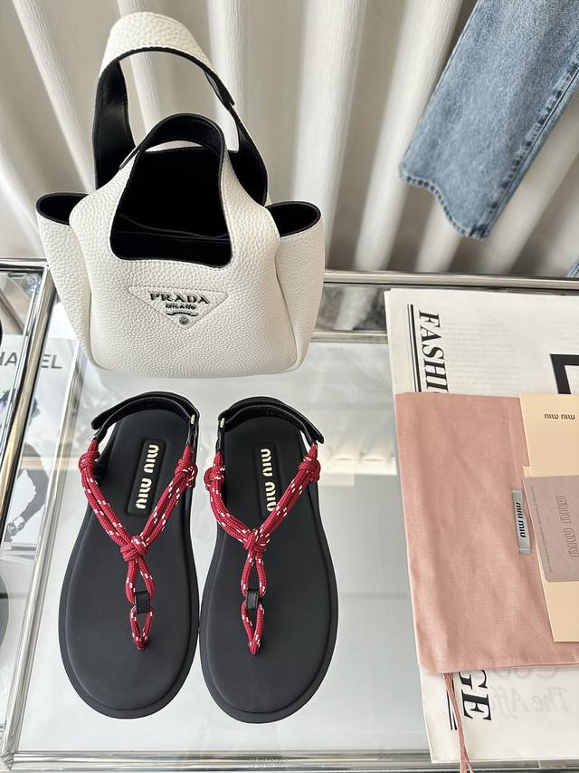 Top Quality * Riviere Cotton Rope Thong Sandals Original Purchase Purchasing Lev