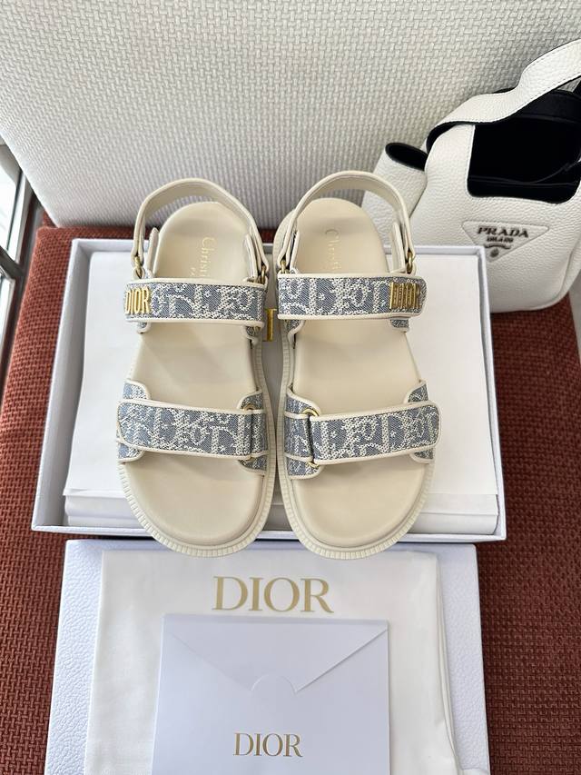 Top Quality * 25Ss Spring And Summer Dioract Jacquard Sandals - Sandals Material