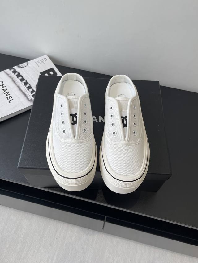 chanel Chanel 25Ss Hidden Vintage Canvas Shoes, Half-Slip Style, Full Of Vint