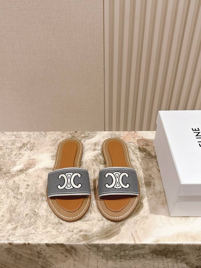 Slippers 225 Celine Celine Summer New Hit Arc De Triomphe British Style Flat San