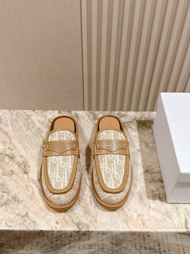 Dior Dior Early Spring Electric Embroidered Logo Cloth Hot-Selling Muller Slippe