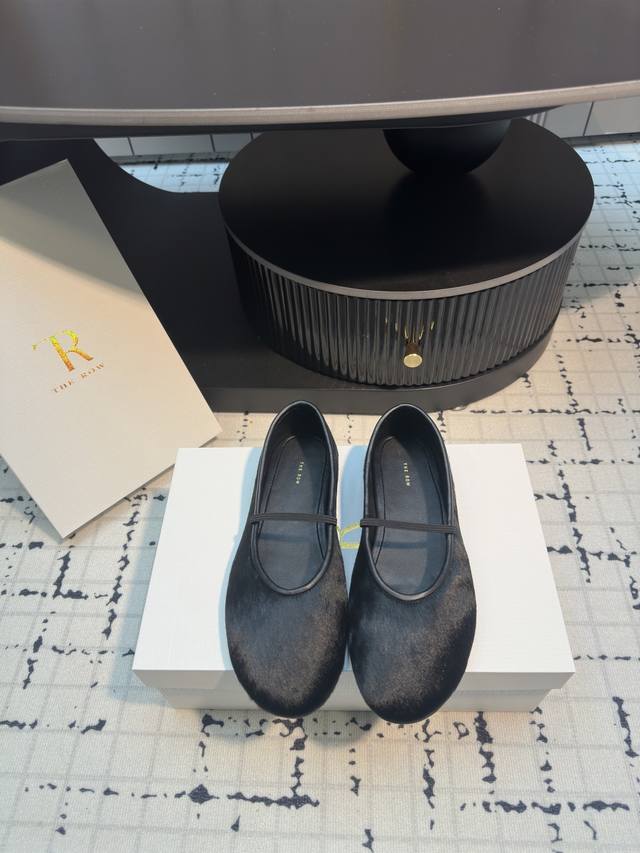 therow 2025 Spring And Summer New Style Horsehair Ballet Flat Loafers Early A