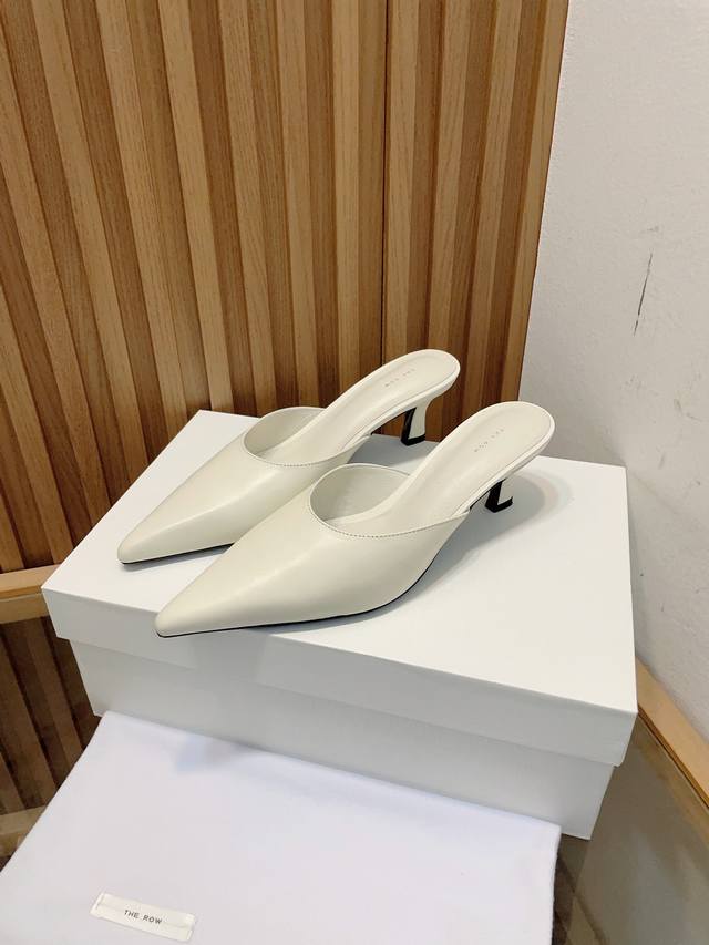 the Row 25 Spring And Summer New High-Heeled Pointed Toe Half-Slippers This N