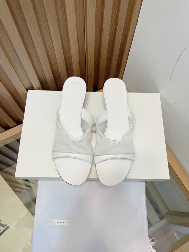 the Row 25 Spring And Summer New Mesh Kitten Heel Slippers This New Model Wil