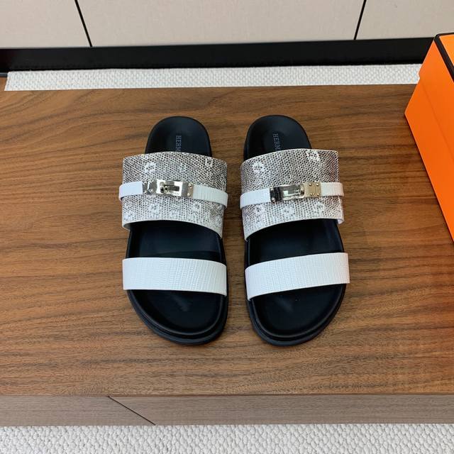 Herm*S High Version Kelly Buckle Couple Slippers H's First Choice Of Shoes Is Th