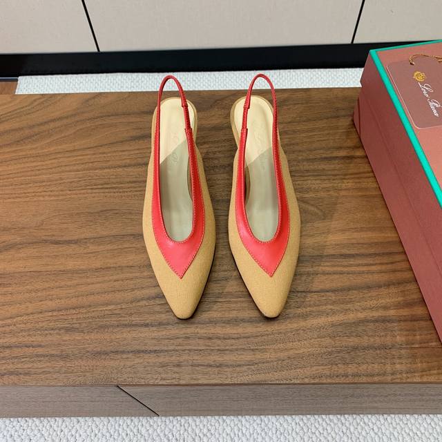 loro Piana Color Matching Back Sling Shoes Minimalist Style Is A Very Durable