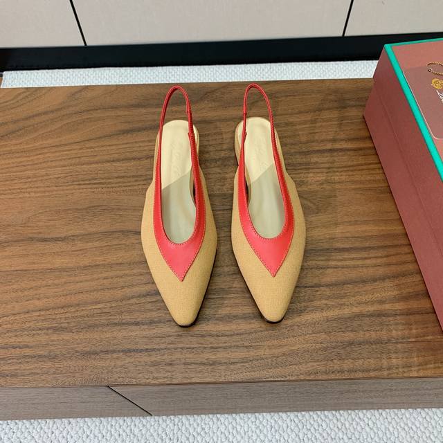 loro Piana Color Matching Back Sling Shoes Minimalist Style Is A Very Durable