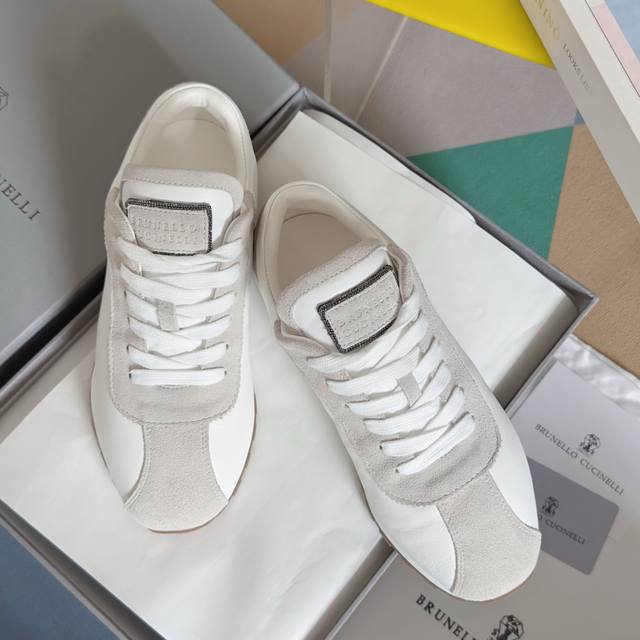 Top Version Women's Brunello Cucineli Bc White Shoes Casual Sports Shoes Origina