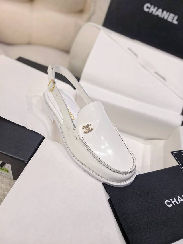 New Chane* Coco Open-Edge Pearl Cowhide Loafers And Sandals Original High-Qualit