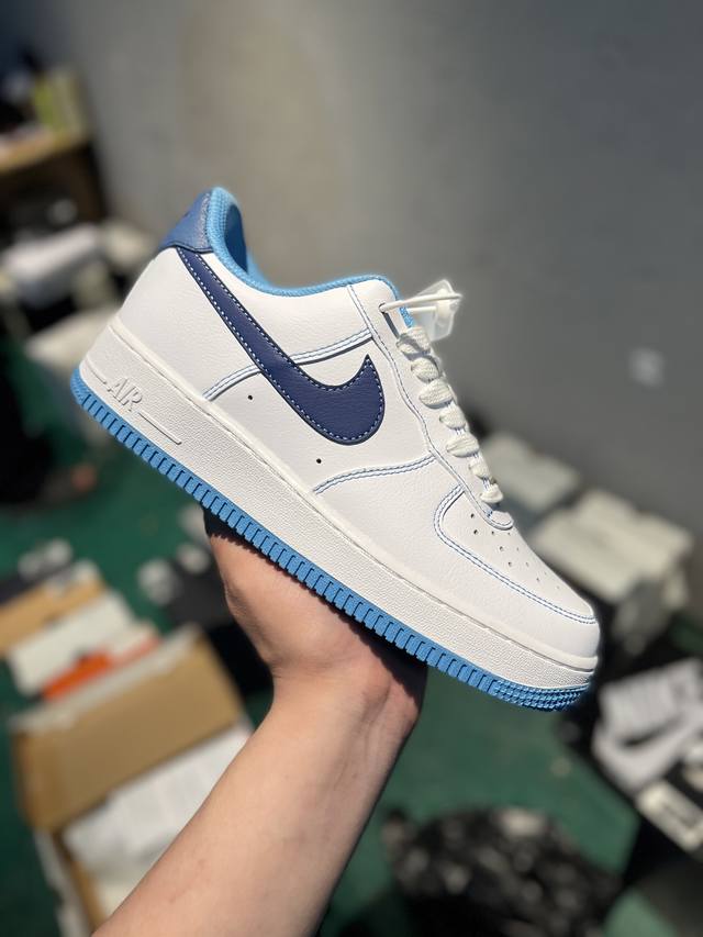 nike Air Force 1 Low White And Blue Mark Line Air Force One Low-Top Sports Ca