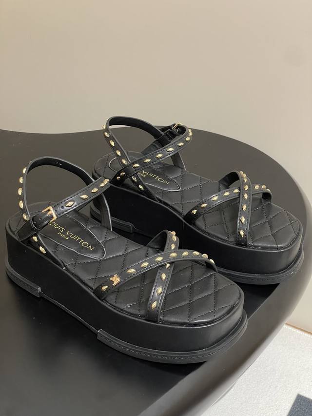 25Ss New Spring And Summer Louis Vuiteeon Lv Maya Flatform Sandals, Waterproo
