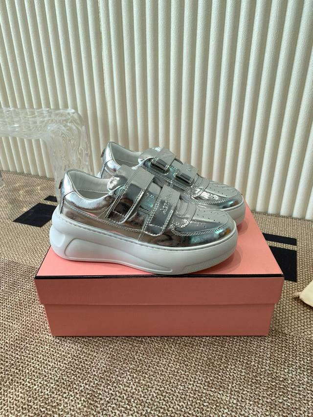 acne Studios 24Ss The Latest Thick-Soled Casual Velcro Smiley Face White Shoe