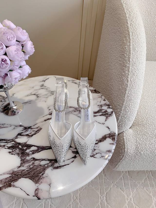 Factory Price P Jimmy Cho* New Rhinestone Mesh Fairy High Heels Wedding Shoes He