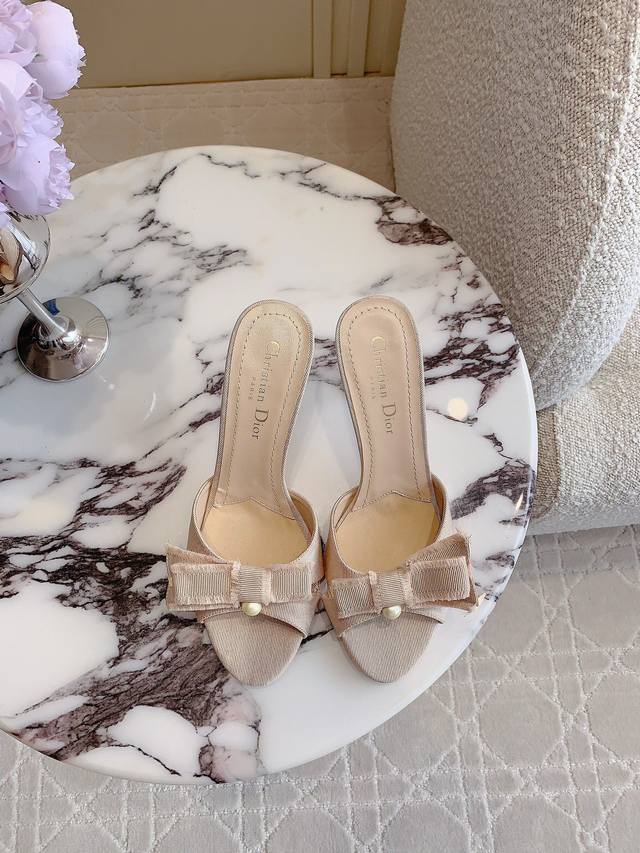 Factory Price P Dio* New Bow Pearl High Heel Sandals Look Amazing On The Feet. T
