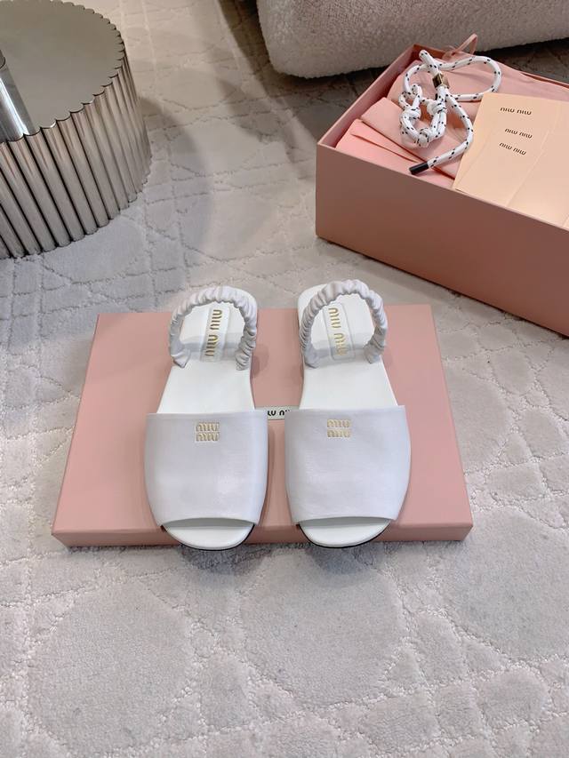 Factory Price P Miu New Elastic Band Flat Sandals Are Super Soft And Comfortable