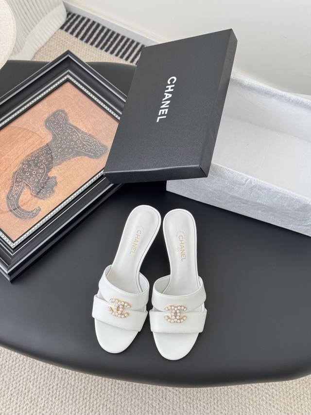 chanel 25K Mary Jane Pearl New Slippers High Version, High Quality, Full Colo
