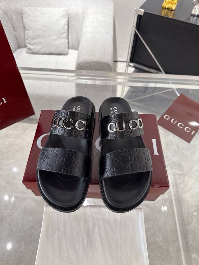 Men's Gucci Men's Letter Cross Sandals Top Edition Spring And Summer Internet Ce