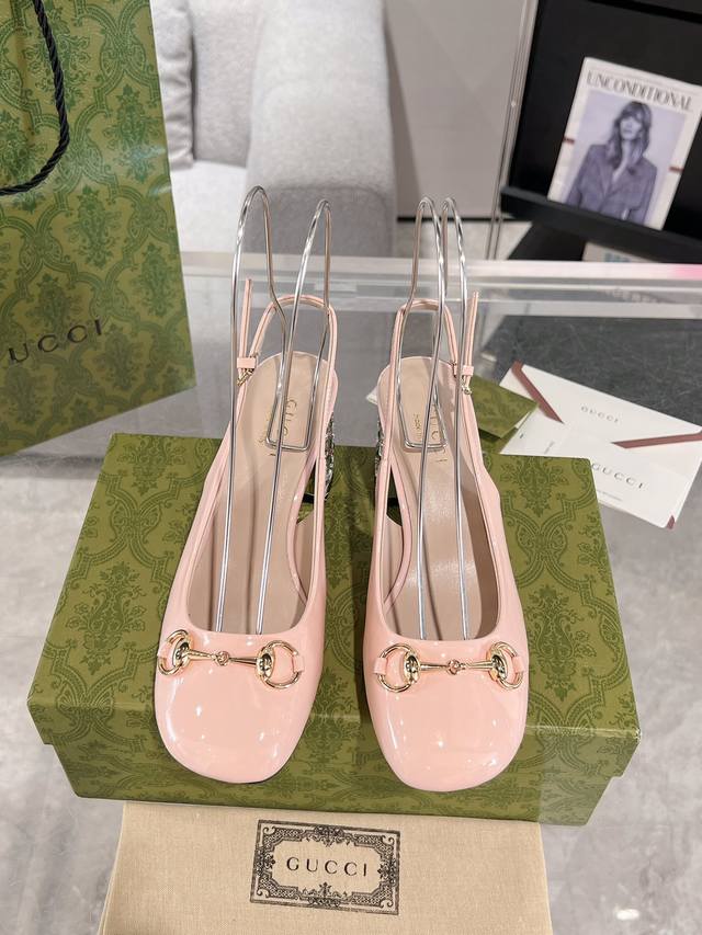 New Women's Rhinestone Chunky Heel Horsebit Strappy Sandals This Shallow Shoe Is