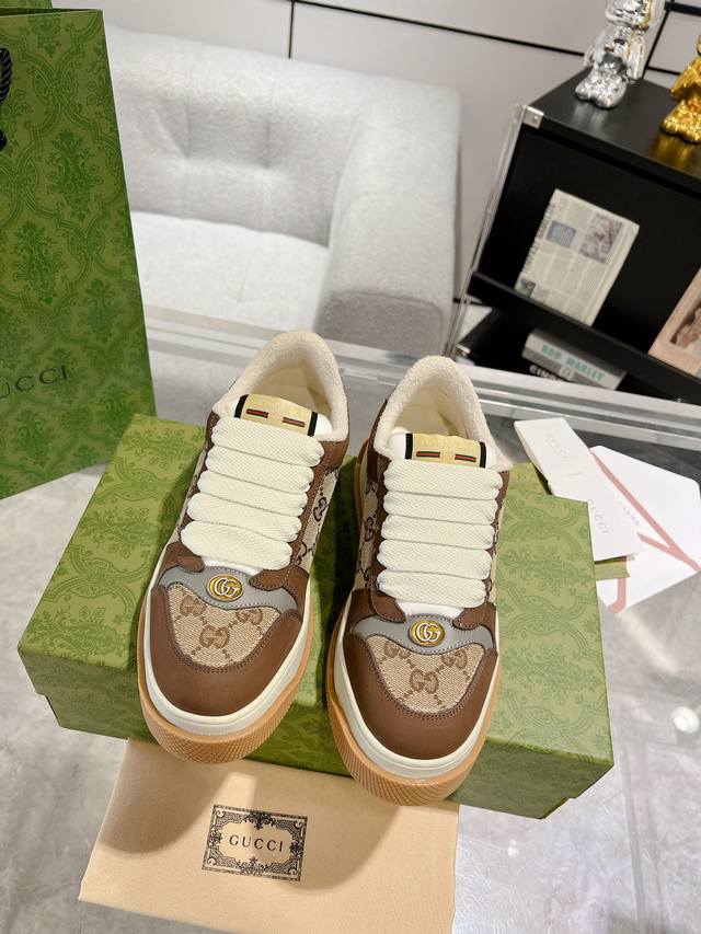 gucci's New Screener Series, The Latest Model, Chubby Thick-Soled Dirty Shoes