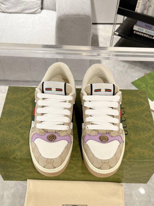 Women's Gucci Screener Series Men's And Women's Sneakers, Couple's Dirty Shoes,