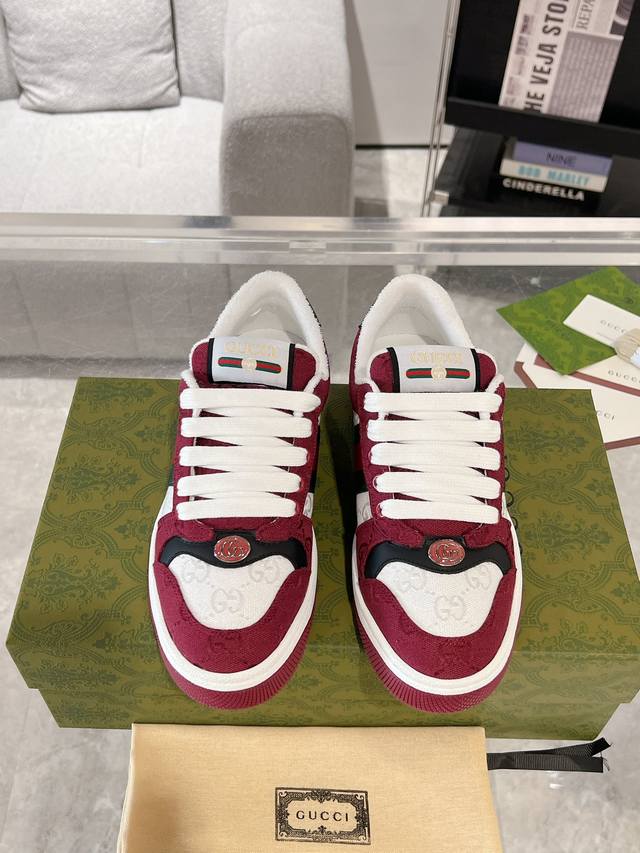 Couple's Gucci Screener Series Men's And Women's Sneakers Couple's Dirty Shoes S