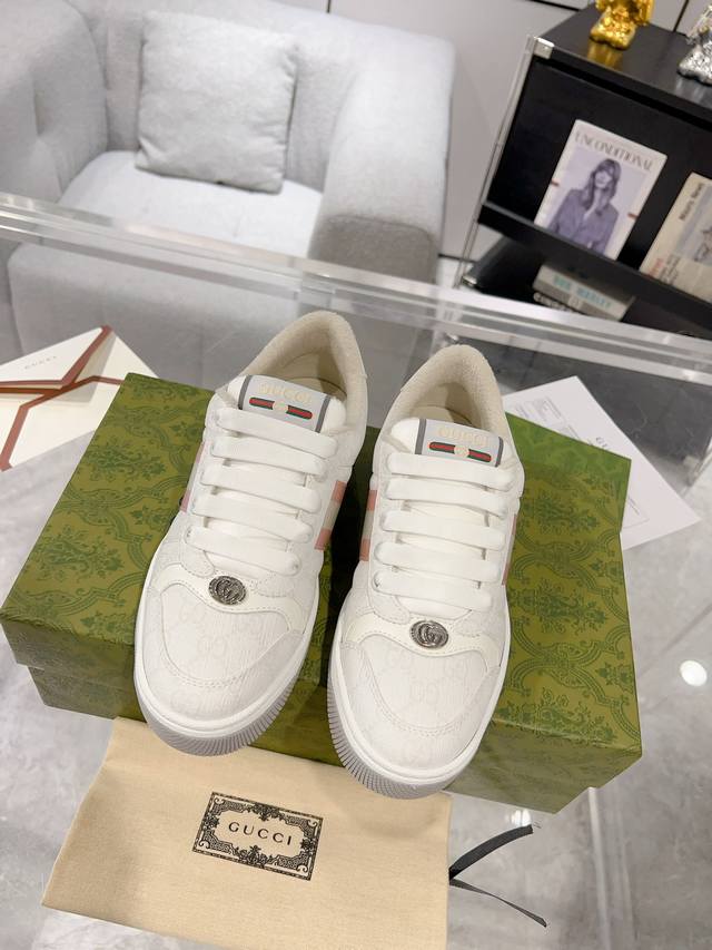 Couple's Gucci Screener Series Men's And Women's Sneakers Couple's Dirty Shoes S