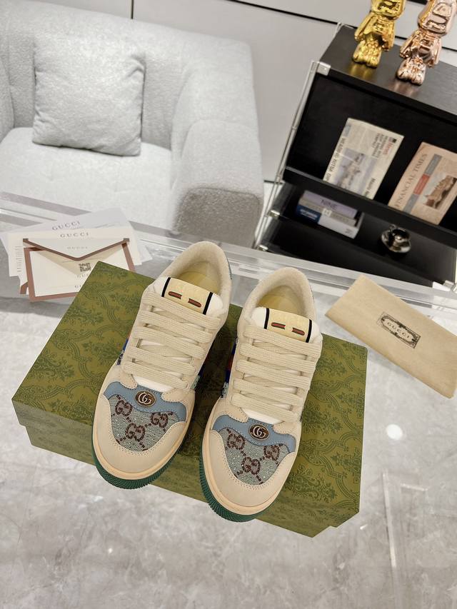 Rhinestone Version Of Gucci Screener Series Men's And Women's Sneakers, Couple's