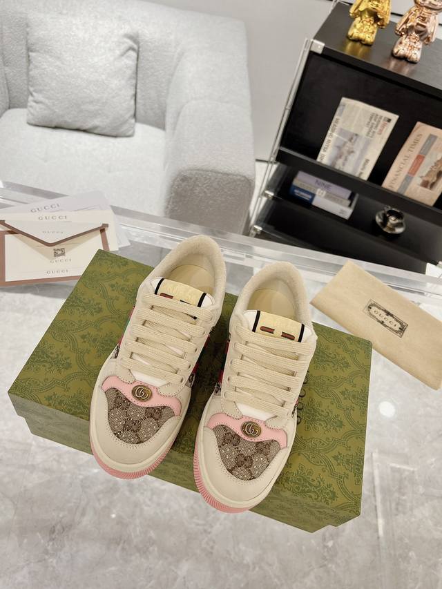 Women's Gucci Screener Rhinestone Series Men's And Women's Sneakers, Couple's Di