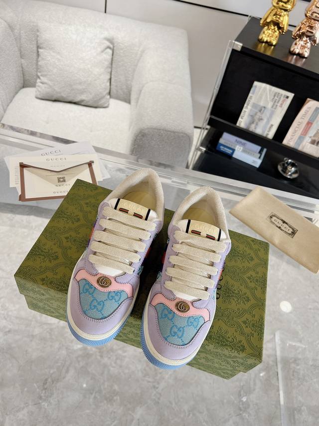 Couple's Gucci Screener Series Men's And Women's Sneakers Couple's Dirty Shoes S