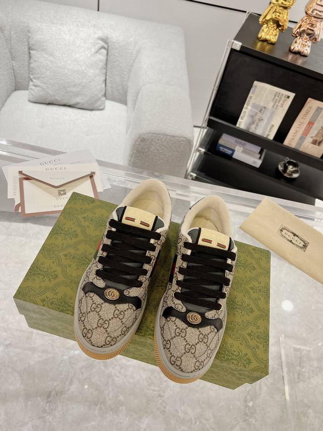 Couple's Gucci Screener Series Men's And Women's Sneakers Couple's Dirty Shoes S