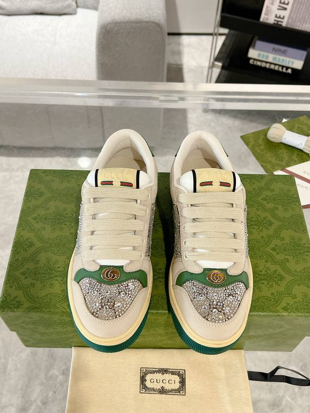 Rhinestone Version Of Gucci Screener Series Men's And Women's Sneakers, Couple's