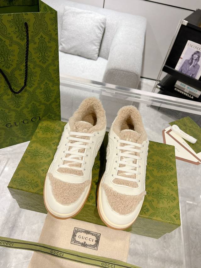 Autumn And Winter Limited Gucci Mac80 Couple Lambswool Sneakers Autumn And Winte