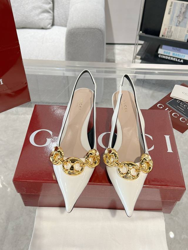 gucci Spring And Summer Latest Chain Stiletto High Heels High-End Version Rec