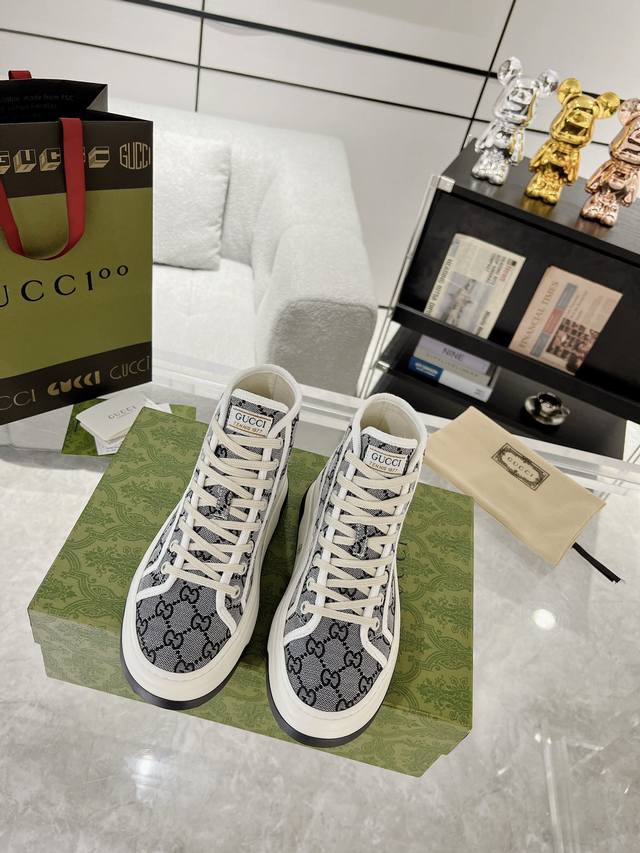 gucci 23Ss 1977 Casual Thick-Soled Canvas Shoes Original Top-Quality Goods De
