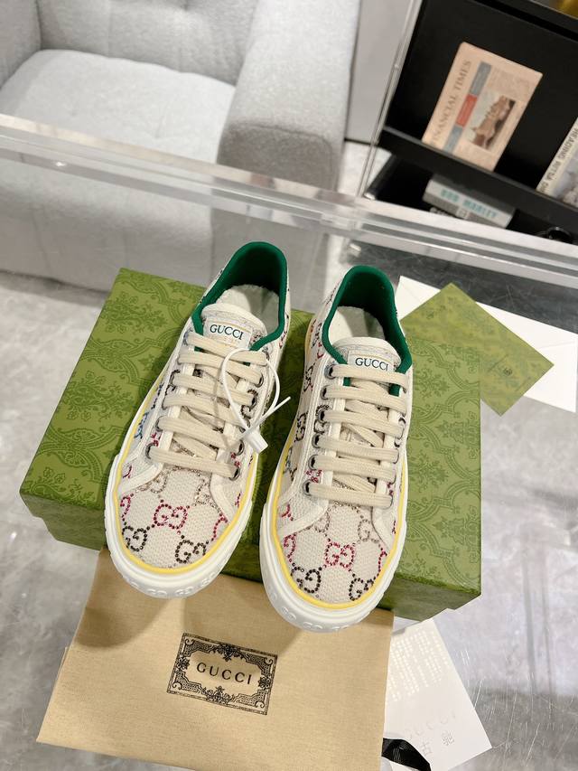Colored Diamond Surface Women's And Men's 1977 Canvas Shoes New Color Matching B