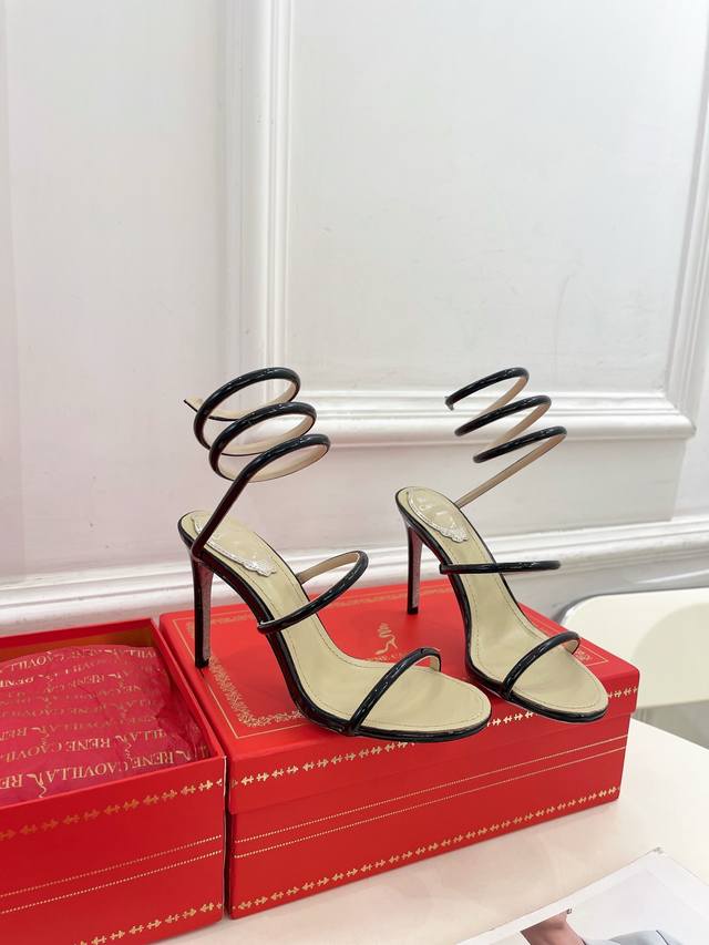 rene Caovilla25Ss Latest Rc Snake-Shaped Cleo Metal High-Heeled Sandals Popul