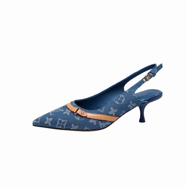 lv 2025 Early Spring Official Website Synchronized Pointed Toe Slingback High