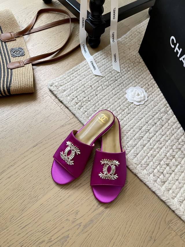 chanel 25P New Spring And Summer Flat Slippers Top Version First Sale Satin U