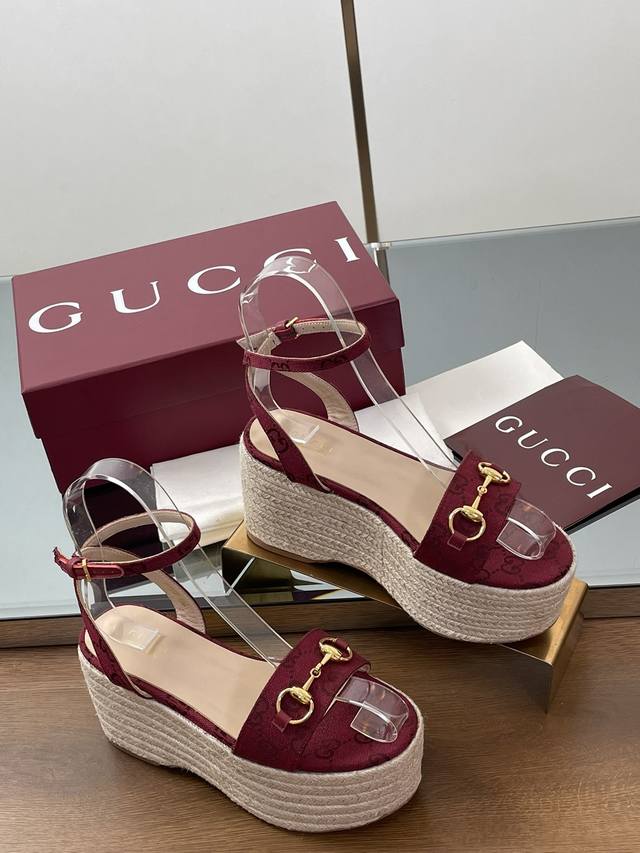 Imitation Leather Rubber Sole Regular Version Gucci 2025 Summer New Waterproof P