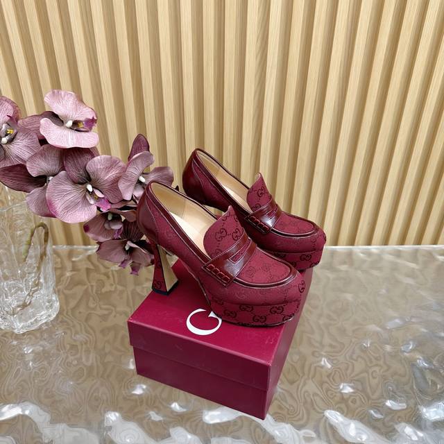 High Version Gucci New Spring Waterproof Platform High Heel Loafer High Heel Cat