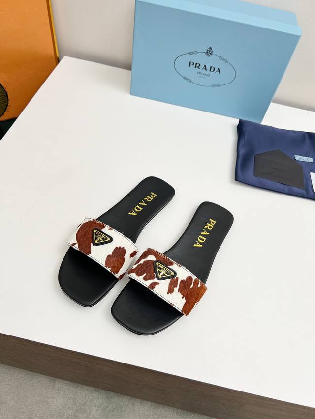 Market Top Version Ss Prada Triangle Logo Cow Color Cowhide Top Quality Elegant,